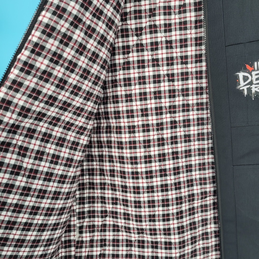 Custom Punk Streetwear Outlander Black Canvas Vest Plaid Graffiti Patches Biker - Picture 5 of 9